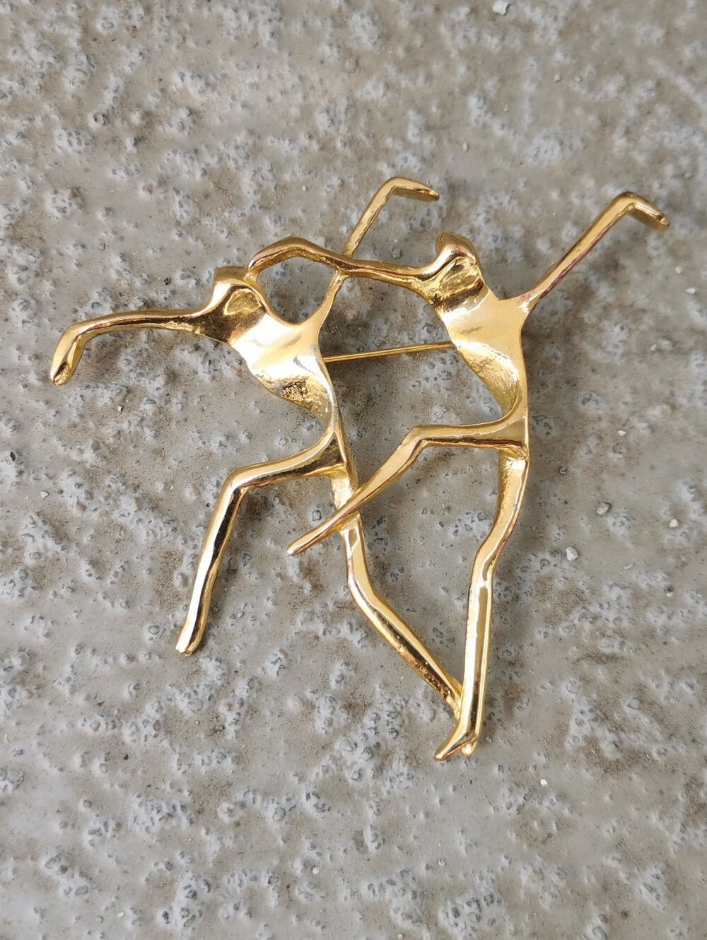 Vintage Modernist Abstract Dancers Brooch Pin
